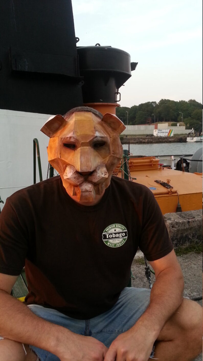 DIY Halloween mask, Make your own Lion Mask and Rabbit mask from recycled paper image 1