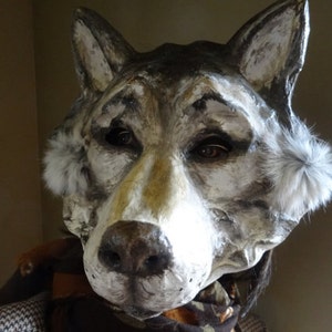 Halloween Mask Wolf Mask Mask Paper Mache Mask Wolf Head - Etsy
