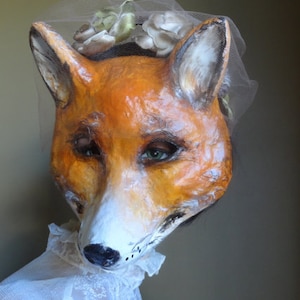 She so lovely Paper mache fox mask fox costume image 1
