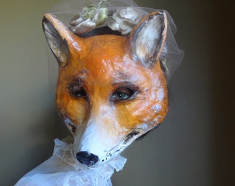 She so lovely Paper mache fox mask fox costume