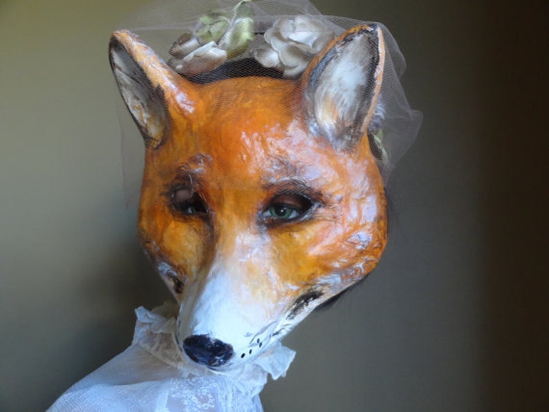 She so lovely Paper mache fox mask fox costume image 1