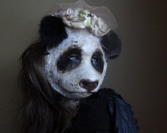 Masquerade mask, Halloween mask, panda mask, panda costume, bear mask, panda bear mask