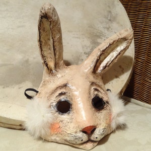 Paper animal masks Paper mache rabbit mask hare mask