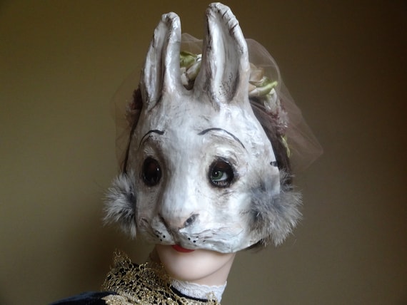 Paper Animal Paper Mache Rabbit Mask Hare Mask - Etsy