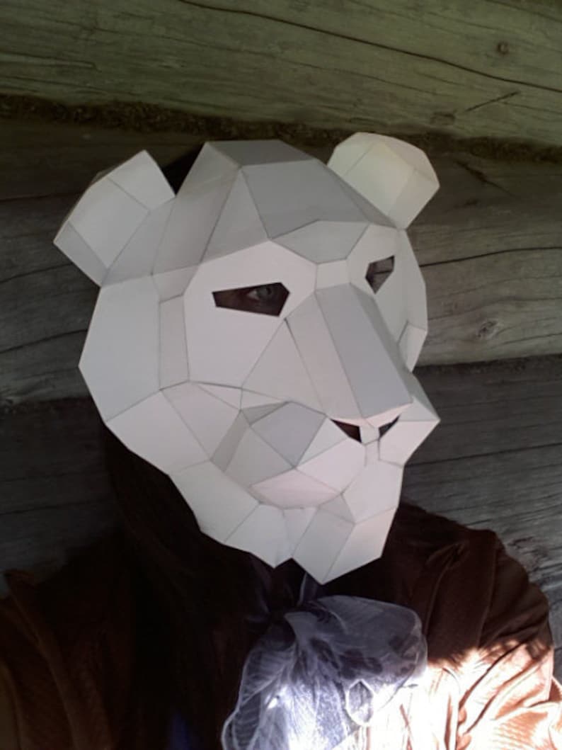 DIY Halloween mask, Make your own Lion Mask and Rabbit mask from recycled paper image 4