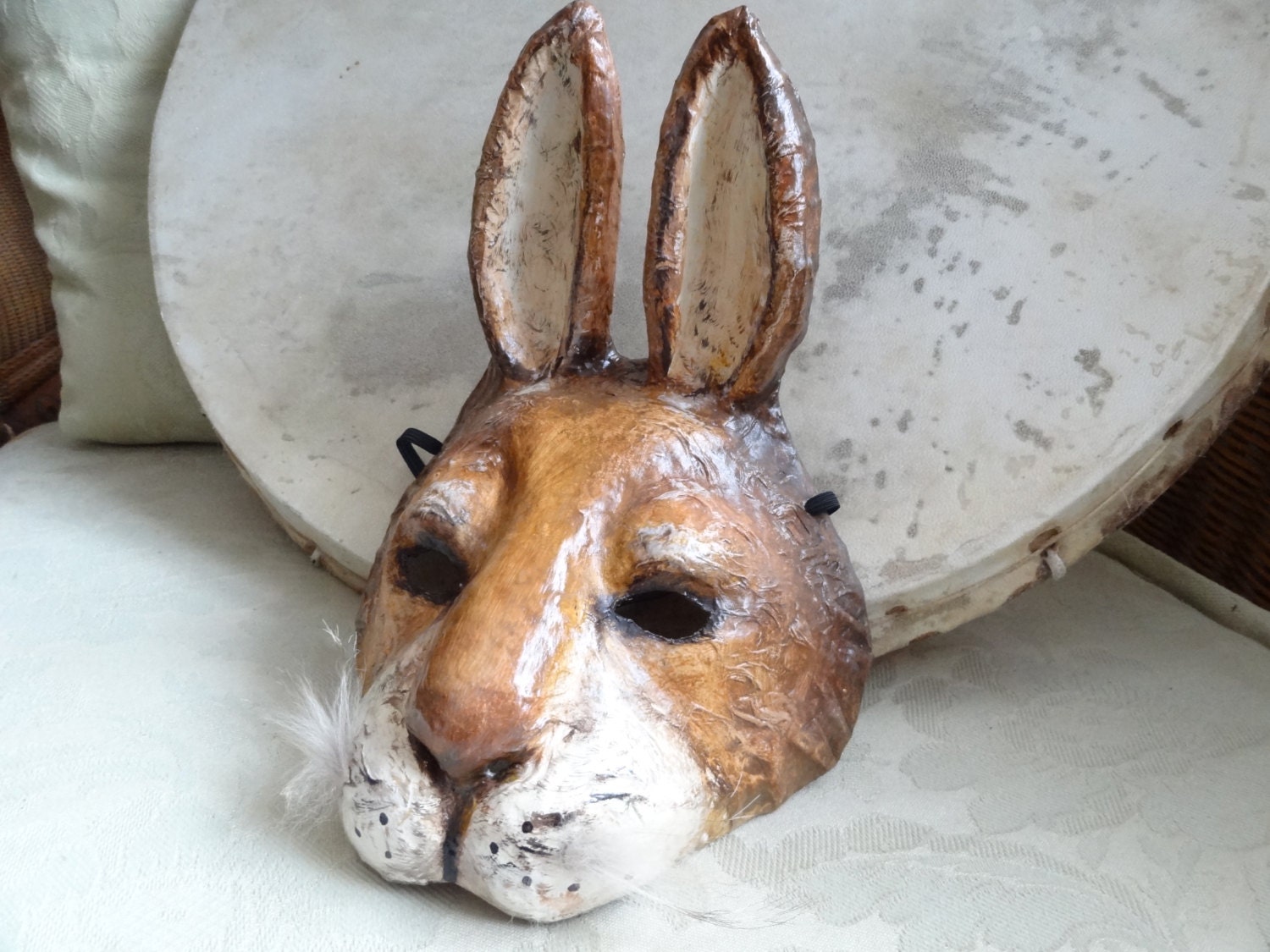Paper Mache Rabbit Mask Rabbit Costume Bunny Mask Bunny Etsy