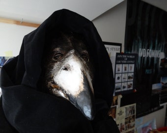 Plague Doctor mask, Paper mache mask, crow mask, raven mask, bird mask, bird costume, masquerade mask, mens masquerade mask, Halloween mask