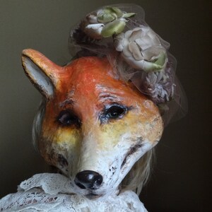 She so lovely Paper mache fox mask fox costume image 4