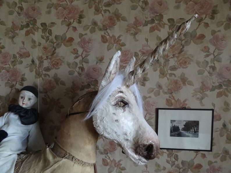 Masquerade Mask Papier Mache Unicorn Mask Unicorn Costume Etsy