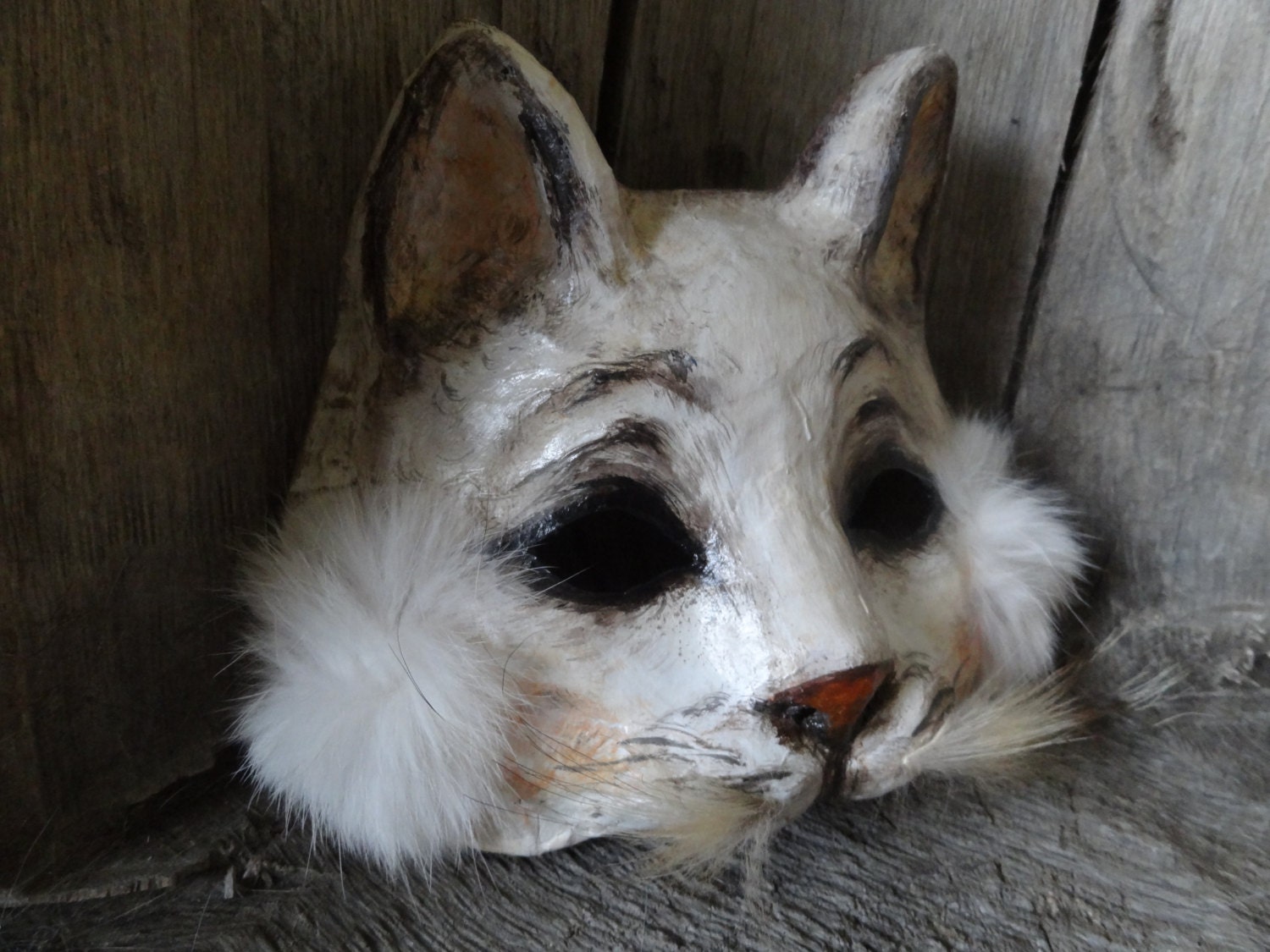 Cat mask,Fantasy cat costume, ORIGINAL. Cat costume, Romantic Cat, Paper  Mache