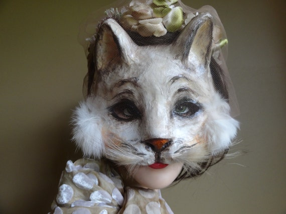 Kitty Cat Paper Mache Animal Mask Cat Mask Cat Costume 