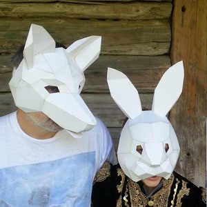 DIY Halloween mask, Make your own Lion Mask and Rabbit mask from recycled paper image 6