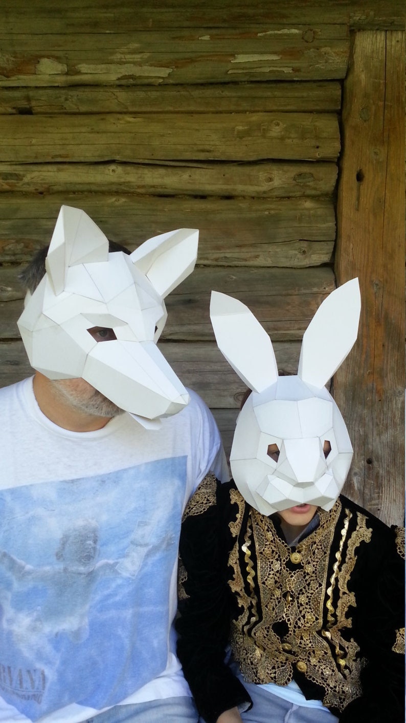 DIY Halloween mask, Make your own Lion Mask and Rabbit mask from recycled paper image 6