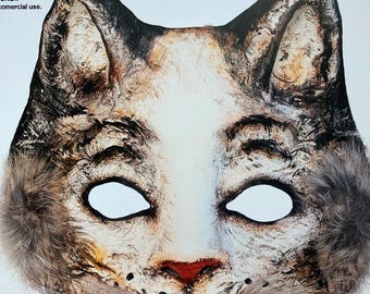 Printable Cat Mask, Halloween Costume, Animal Mask (PDF Instant Download)