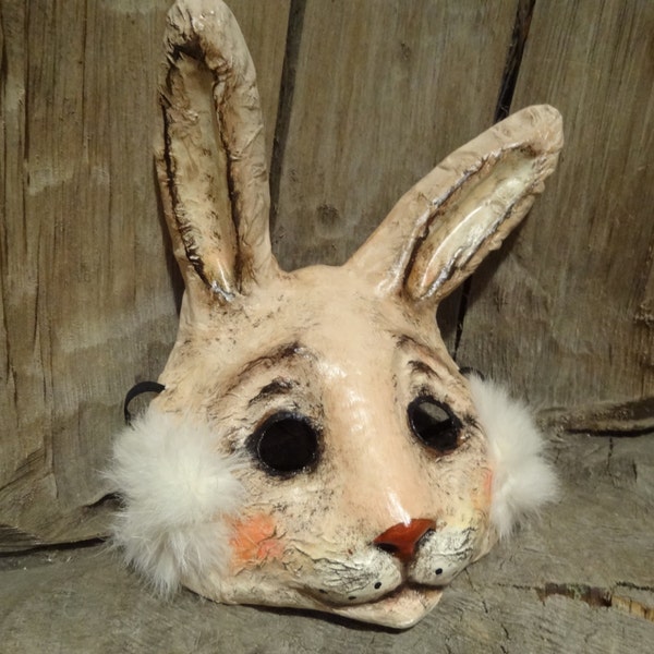 Paper mache rabbit mask bunny mask rabbit costume bunny costume Halloween mask Masquerade mask