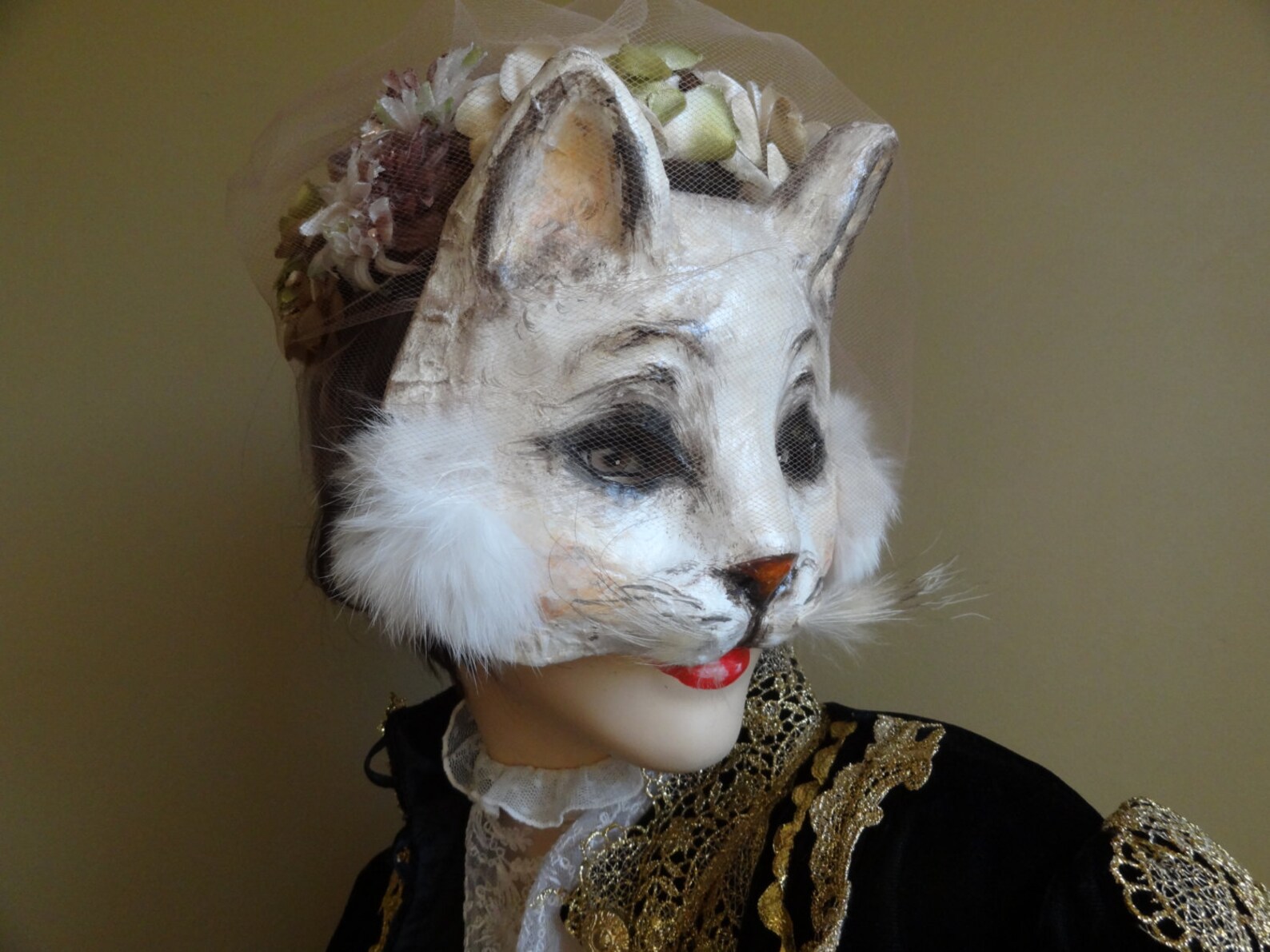 Kitty Cat Paper mache animal mask cat mask cat costume Etsy