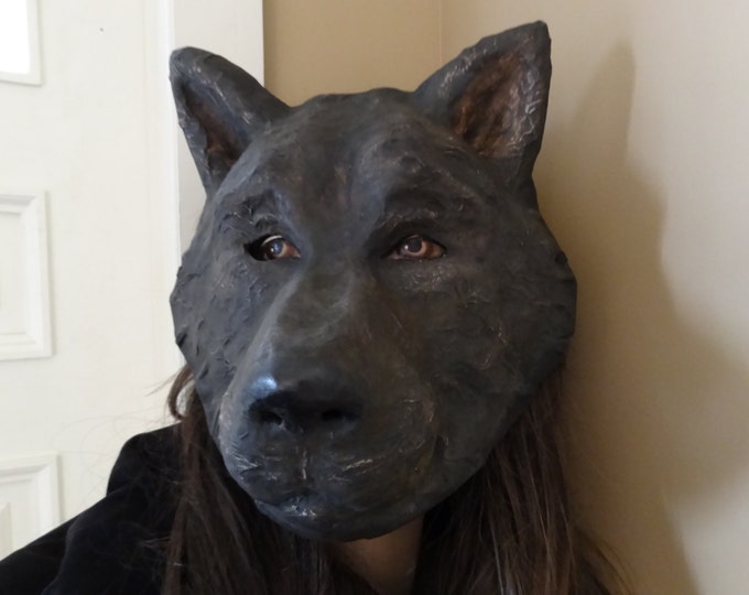 Wolf Mask, Wolf Costume, Masquerade Mask, Paper Mache Mask, Halloween ...