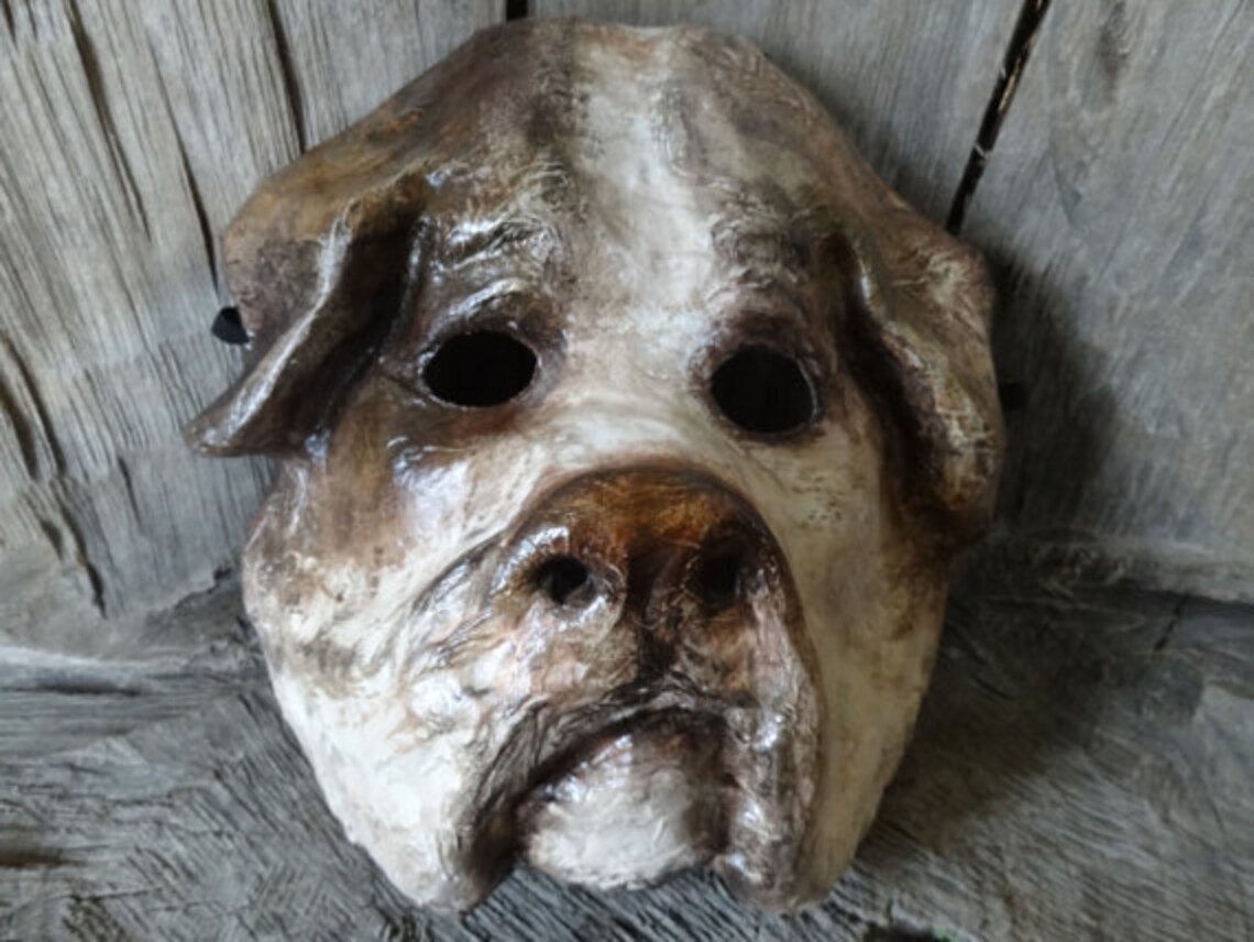 Paper Mache Dog Mask Etsy