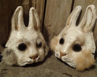 Rabbit mask bunny mask paper mache animal mask Stand by Me