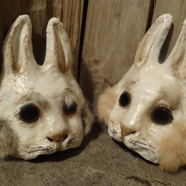 Rabbit mask bunny mask paper mache animal mask Stand by Me