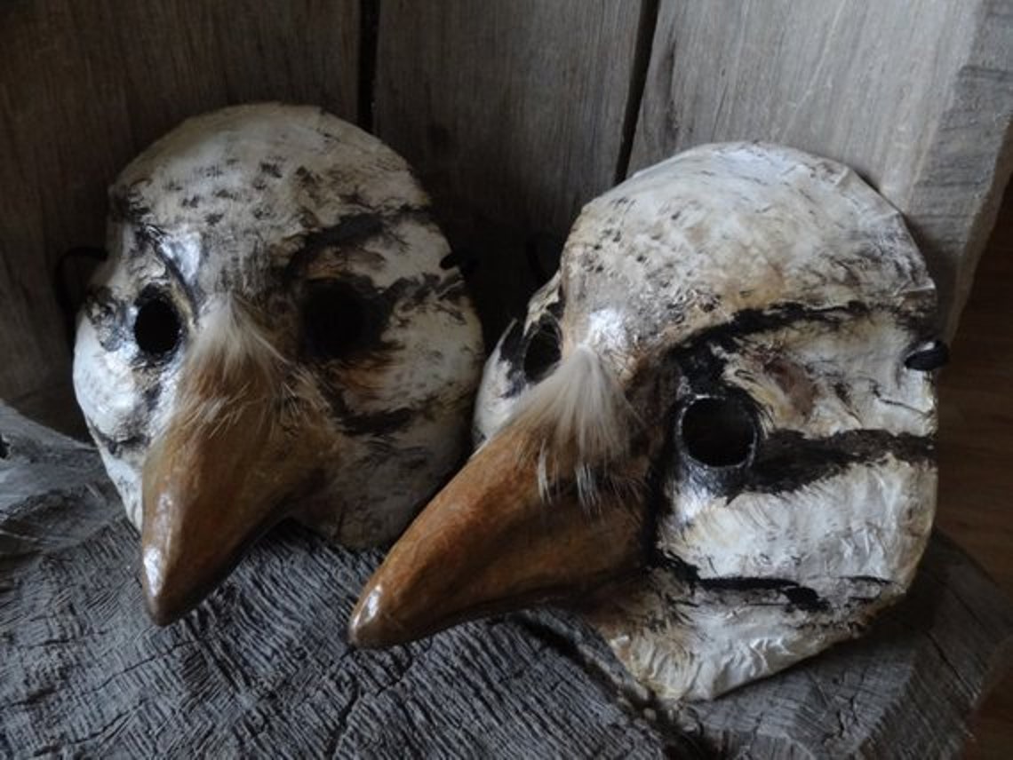 Handmade Paper Mâché Bird Mask Forest Bird Halloween Mask Etsy