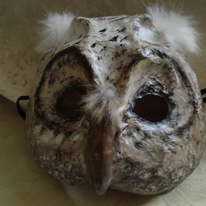 Paper mache papier mache owl mask Owl costume Bird mask