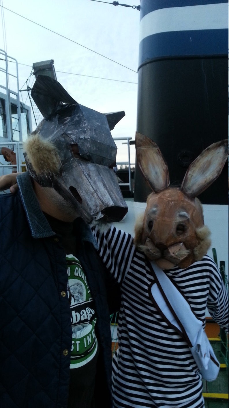 DIY Halloween Masks Make Your Own Rabbit Mask From Recycled Etsy