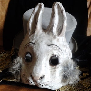 Paper animal masks Paper mache rabbit mask hare mask image 2