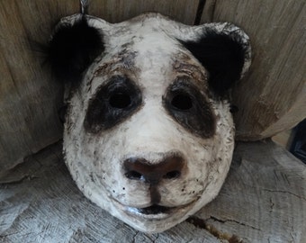 3D Mask Paper mache animal masks Panda bear mask bear costume