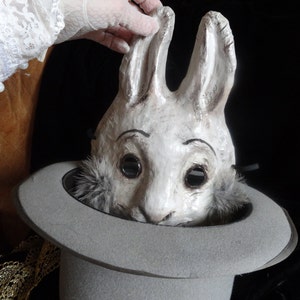 Paper animal masks Paper mache rabbit mask hare mask image 3