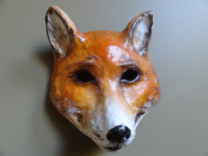 She so lovely Paper mache fox mask fox costume image 3