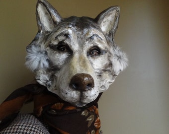 Masquerade masks Paper mache wolf mask wolf costume