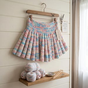 Pleated Knit Skirt Pattern | Beginner Knitting, Custom Size, Mini Midi Maxi (PDF Pattern)