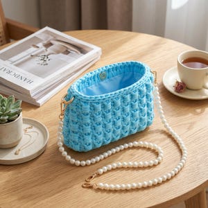 Braided Crochet Handbag Pattern PDF, Textured Tote Bag, Macrame Cord Purse (Digital Download)