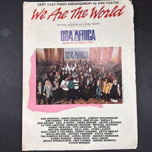 We Are the World sheet music 1985 vintage