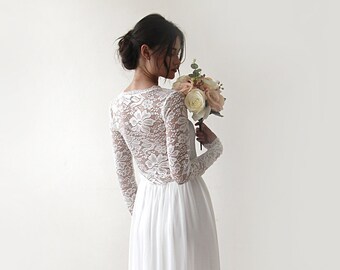 Bohemian wedding Lace dress #1187