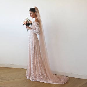 Blush Tulle Veil #4024