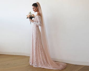 Blush Tulle Veil #4024