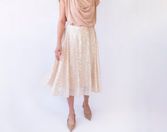 Sequins Circle skirt T-length Glitter Skirt Pastel Color #3043