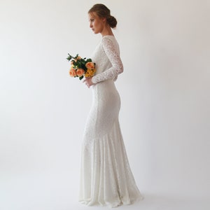 Ivory Wrap bohemian mermaid wedding dress #1255