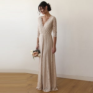 Golden Wrap lace wedding dress #1124