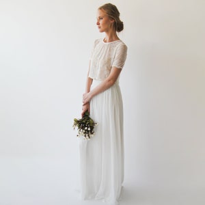 Ivory Wedding Dress Separates, Two Piece Bridal Gowns #1251