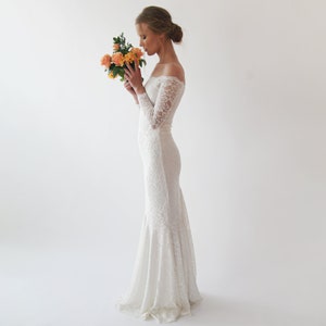 Bestseller Ivory off Shoulder Mermaid Wedding Dress #1214