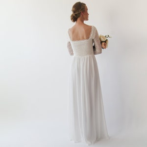 Vestido de novia escote cuadrado marfil #1231