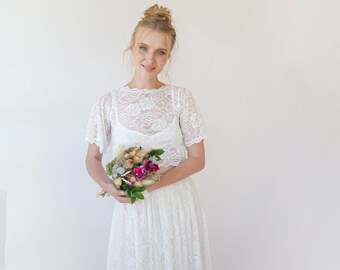 Bridal Lace top, Cropped Wedding Top  #2059