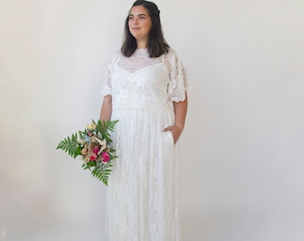 Bridal Lace top, Plus size bridal wear #2059