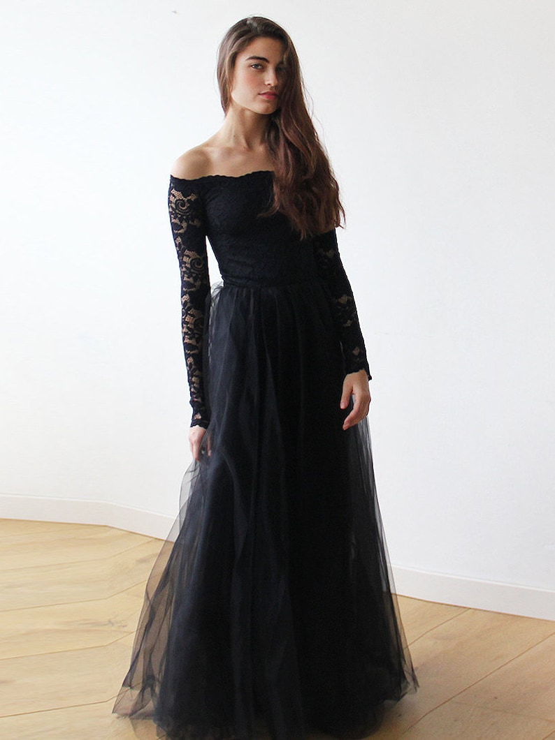off the shoulder lace maxi