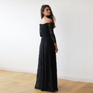 Black Maxi , Off-the-shoulder Maxi Dress, , Floral Lace Dress 1119 image 3