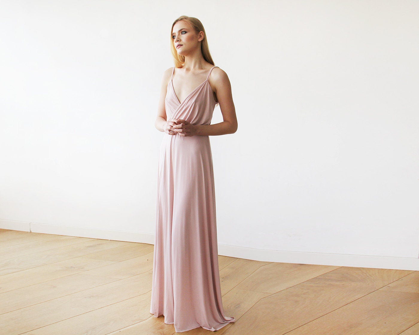 1312039 Pink Maxi Wrap Dress