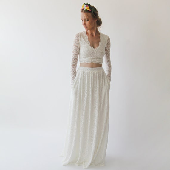 chinese dress ladies Simple Long Sleeve Wedding Dresses On Sale- Bridelily main image 1